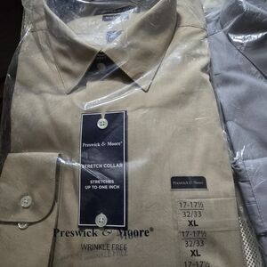 Preswick & Moore Men’s Stretch Collar Dress Shirt - Khaki